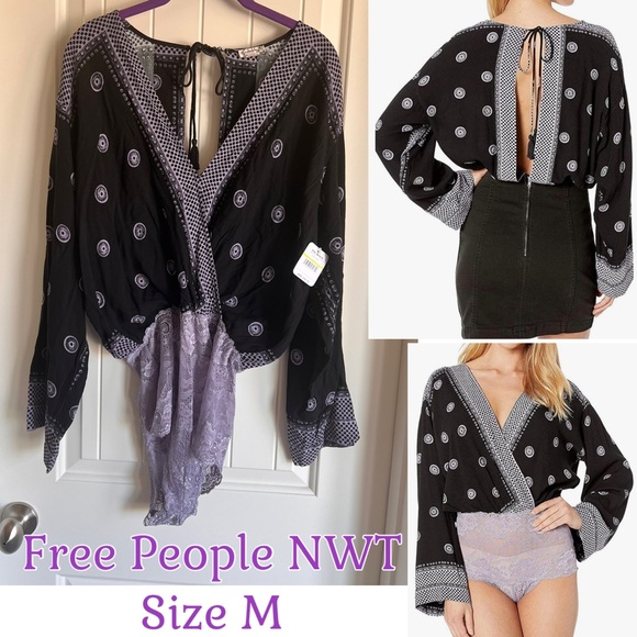 Free People Tops - Free People, NWT, Size Medium Bodysuit